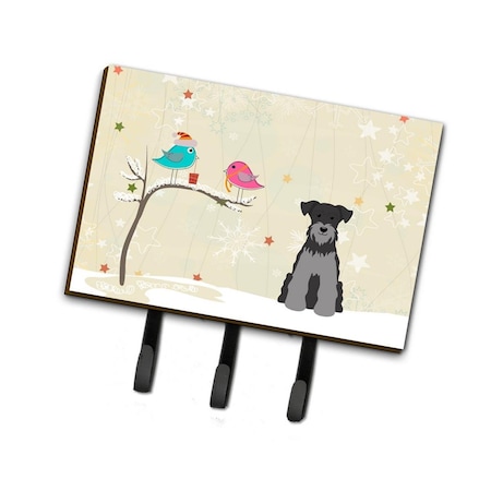 Jensendistributionservices Christmas Presents Between Friends Miniature Schanuzer Black & Silver Leash or Key Holder MI1711068